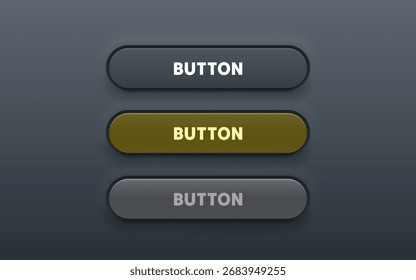 Color frame label, event bar button, grey signboard. Vector illustration