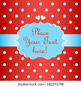 Color frame with place for text. Vector red background card.