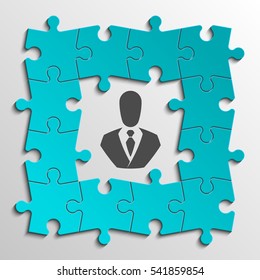 Color Frame puzzle piece, perfect banner frame