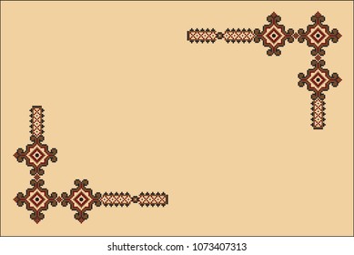 Color frame with repeating geometric motives