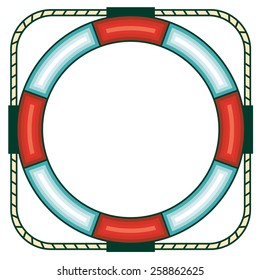 Color frame in shape of life buoy 