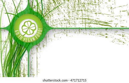 Color frame for your text with the words go to vegan food and cloverleaf