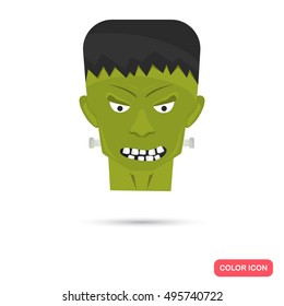 Color Frankenstein head in Cartoon style. Stock Vector icon. Illustration for web and mobile design