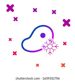 Color Fresh frozen steak meat icon isolated on white background. Gradient random dynamic shapes. Vector Illustration