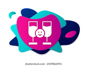 Color Friends drinking alcohol icon isolated on white background. Abstract banner with liquid shapes. Vector