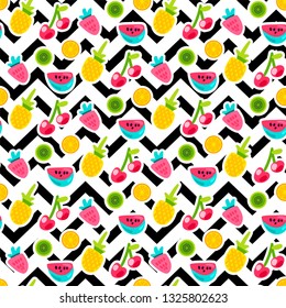 Color fruits seamless vector pattern