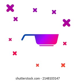 Color Frying pan icon isolated on white background. Fry or roast food symbol. Gradient random dynamic shapes. Vector