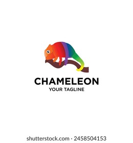 COLOR FUL CHAMELEON DESIGN VECTOR LOGO.