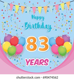 Color Full 83 Rd Birthday Celebration Stock Vector (Royalty Free ...