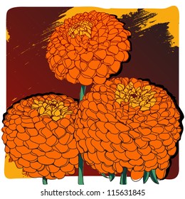 Color full background with flowers for your design