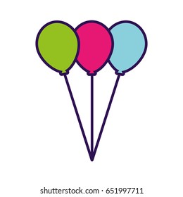 color full balloons cartoon
