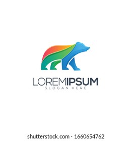 Color full Bear Premium Logo Design