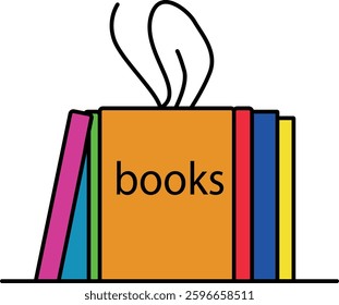 color full books vector design icon illustration