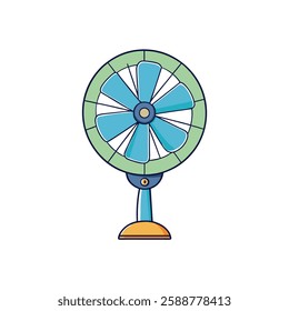 A color full fan vector and background white