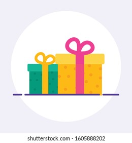 
color full Flat Gift Box icons. Flat style. Stock vector illustration isolated on white background.10 eps.
