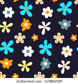 color full flower pattern with black background.