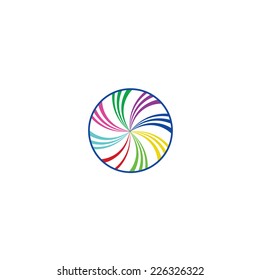 Color full flowing stripes in circle