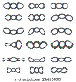 color full infinity symbol with different shapes
