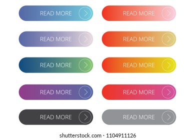 color full modern web button set vector