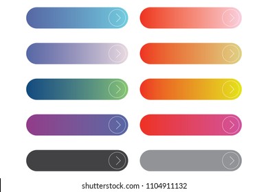 color full modern web button set vector