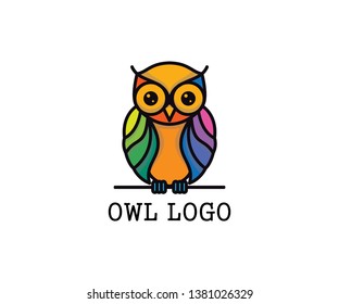 color full owl logo concept