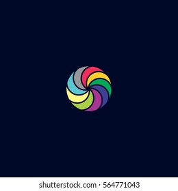 color full twist circles design logo vector