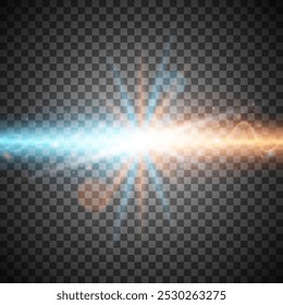 Color full vector lens and light flare transparent effects. Vector illustration.