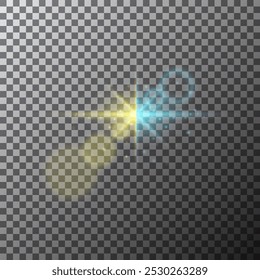 Color full vector lens and light flare transparent effects. Vector illustration.