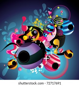 color fun fantasy vector illustration