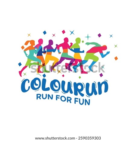 Color Fun Run Logo Design Sport Event Running