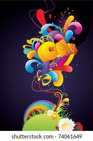 color fun vector illustration