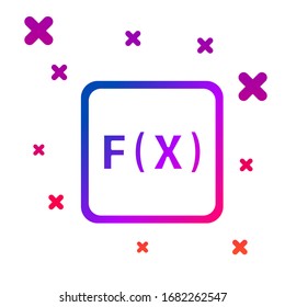 Farbfunktion mathematisches Symbol einzeln auf weißem Hintergrund. Gradient zufällige dynamische Formen. Vektorillustration-Illustration