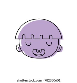color funny avatar boy face with hairstyle