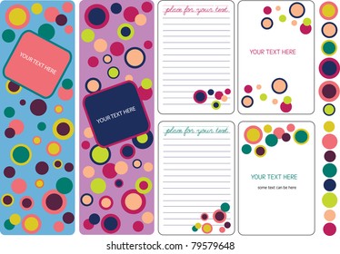 color funny page layout, vector computer graphic design with retro bubbles and place for your text