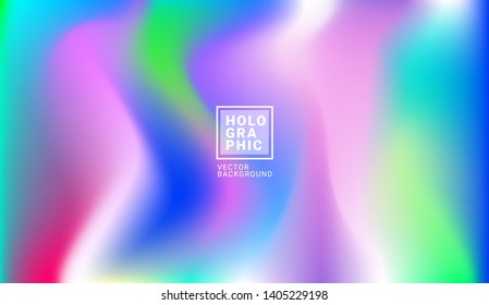 Color fusion backround. Holographic Abstract  color waves vector cover design.