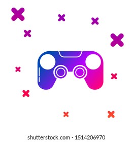 Color Gamepad icon isolated on white background. Game controller. Gradient random dynamic shapes. Vector Illustration