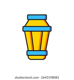 Color Garden light lamp icon isolated on white background. Solar powered lamp. Lantern. Street lamp. Flat filled outline style with shadow. Vector