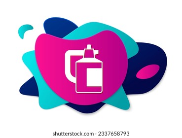 Color Garden sprayer for water, fertilizer, chemicals icon isolated on white background. Abstract banner with liquid shapes. Vector