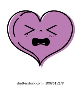 color gaudy heart love kawaii cartoon