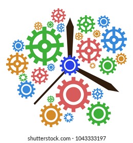 color gear clock background
