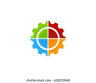 Color Gear Icon Logo Design Element