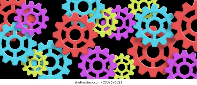 Color gear wheels vector background