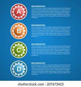 Color gears infographics design template. Vector illustration.