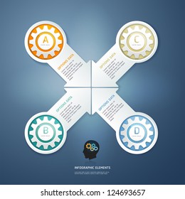 Color Gears Infographics Options Banner. Vector illustration. can be used for workflow layout, diagram, step options , number Options, web design, infographics.