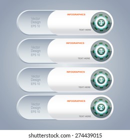 Color Gears Infographics Options Banner. Vector illustration. can be used for workflow layout, diagram, step options , number Options, web design, infographics.