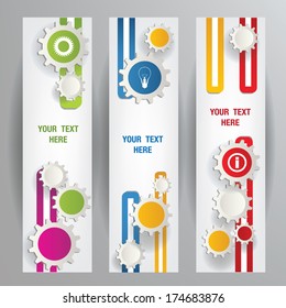 Color Gears. Vector Web Banners.