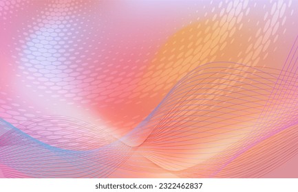 Color gentle gradient pink blue silk abstract background - soft, elegant, delicate with beautiful golden circle blur lines for cosmetic cream posters, posters and brochures. Eps10 vector illustration