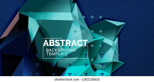 Farbgeometrischer abstrakter Hintergrund, minimales Abstraktionsdesign mit 3D-Mosaik-Form, Vektordesign des modernen Plakats