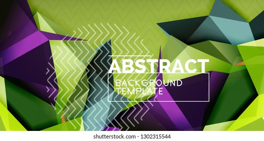 Fondo abstracto geométrico de color, diseño abstracto mínimo con forma 3d estilo mosaico, diseño de afiches modernos vectoriales