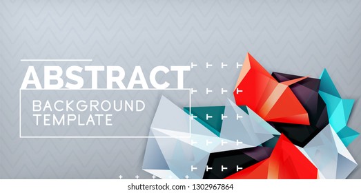 Fondo abstracto geométrico de color, diseño abstracto mínimo con forma 3d estilo mosaico, diseño de afiches modernos vectoriales
